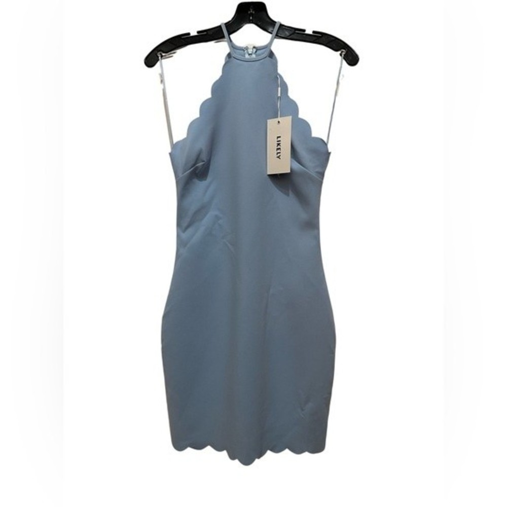 Likely Scallop Blue Dress Size 0